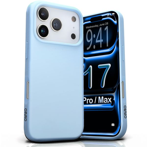 ORRO Pastel Blue Silicone Case Compatible With iPhone 17 Pro &amp; Pro Max
