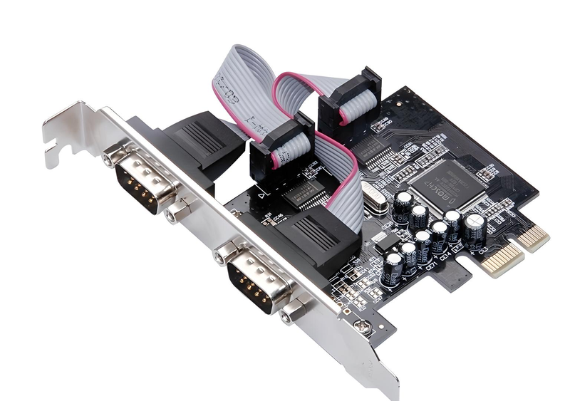 2 Port PCI Express 1.0 x 1 to Industrial DB9 COM RS232 Converter Adapter