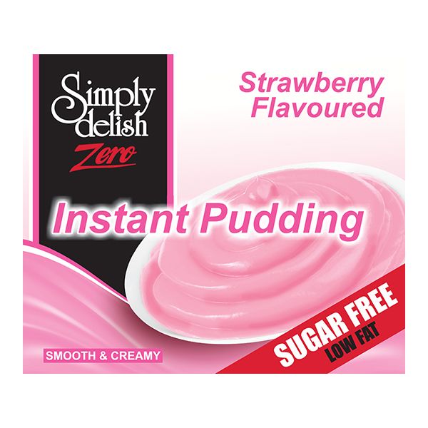 Simply Delish - Zero Instant Pudding - Strawberry - Sugar Free - 6 pack