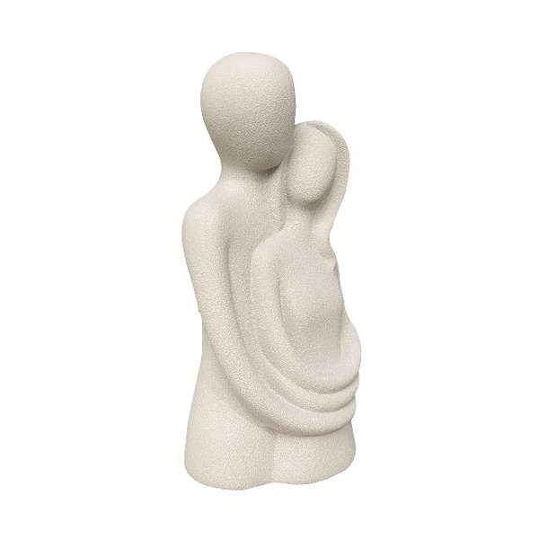 Mento White Hugging Couple Sculpture