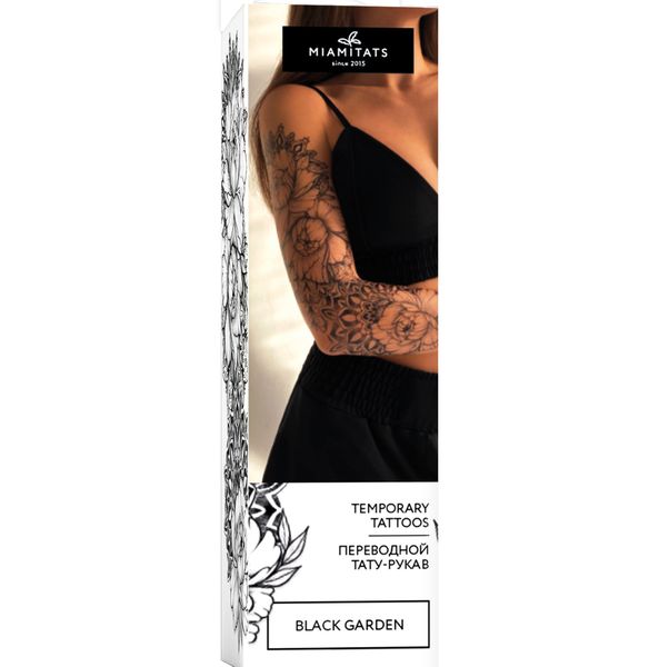 MIAMITATS Temporary Tattoo Sleeve Black Garden
