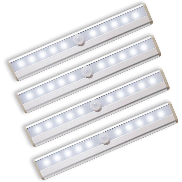 4 Pack Under Cabinet Lights Closet Lighting with Motion Sensor LED Magnetic