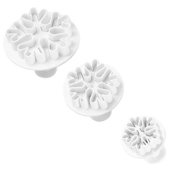 3 Piece - Snowflake Embosser With Various Sizes - White