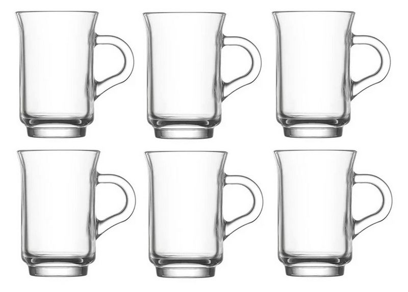 Elegant 6pcs 150ml Glass Tea / Coffee Cups - Transparent