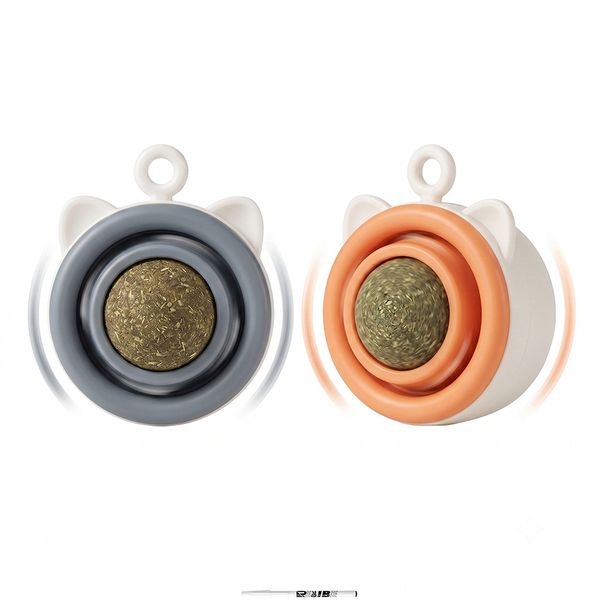 2Pcs Interactive Catnip Rotating Ball Toy - (4 Mixed Colors) + ReVibe Pen
