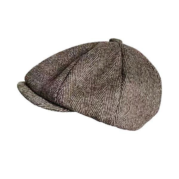Panel Design British Newsboy Cap - Brown image