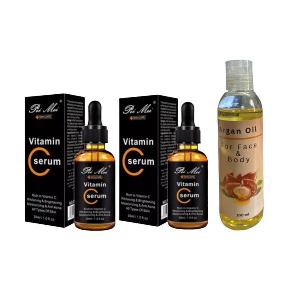 Pack of 2 Vitamin C &amp; Arbutin Serum Anti Acne Anti-ageing with argan oil
