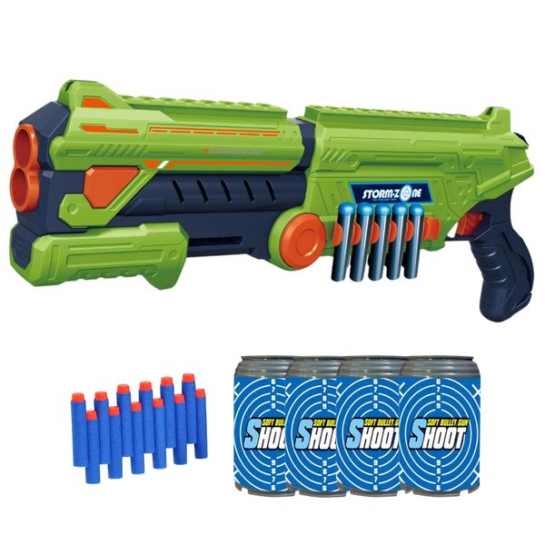 TEETO TOYS Double-Barrel Foam Dart Gun - Foam Blaster Playset - Toys for Boys
