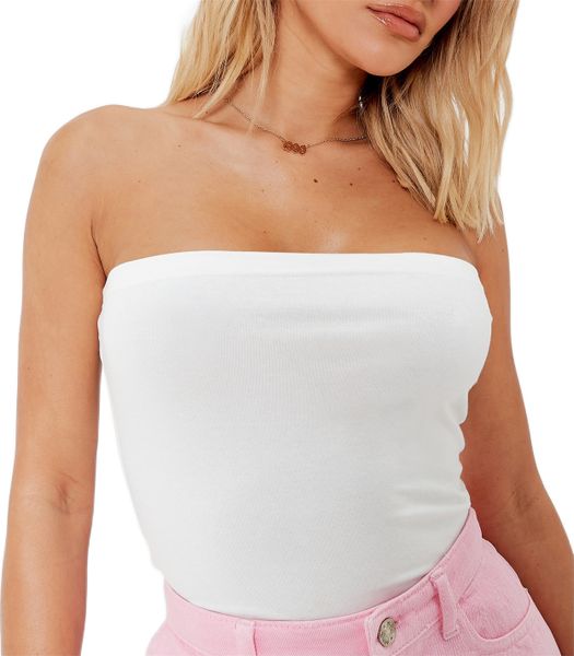 I Saw It First Ladies - WHITE Longline Bandeau Top