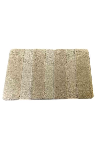 Light Brown Polyester Rectangular Bath Mat