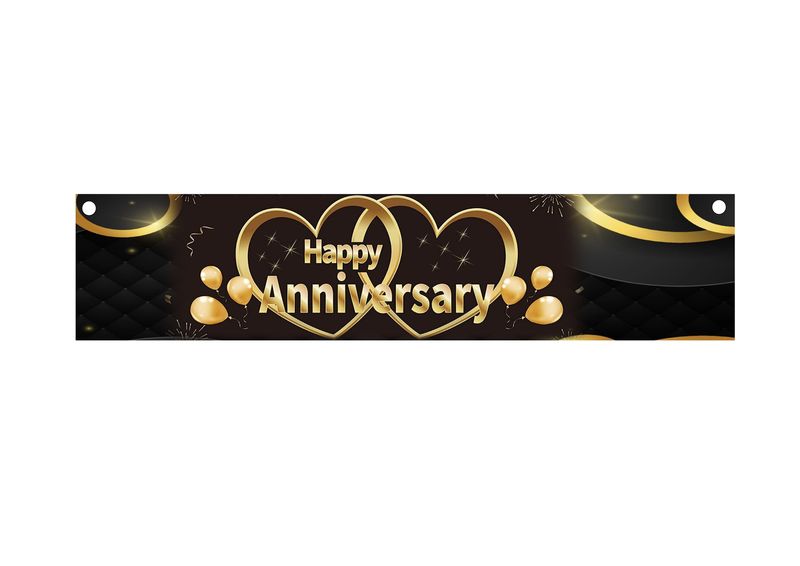 Banner Happy Anniversary Vinyl on Wood 100cmx20cm
