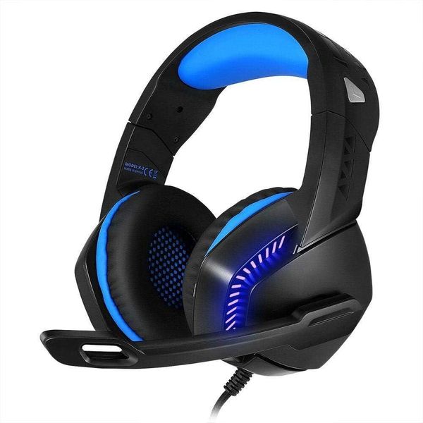 Gaming Headset with 3.5mm Plug Noise Cancelling Mic with LED Light,Volume