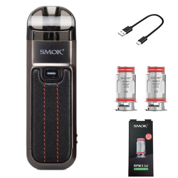 Smok Nord 5 Leather Series Pod System with RPM coils - MMF Combo (Grey)