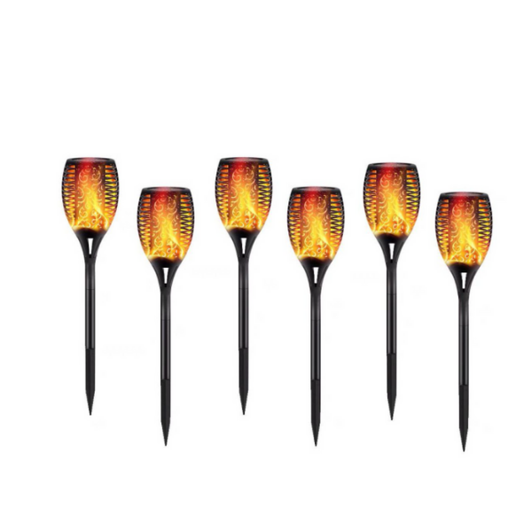 Set of 6 Waterproof Flame Effect LED Garden Pathway Lights