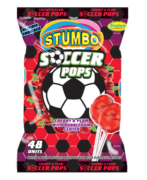Stumbo Soccer Pops Cherry &amp; Plum - 48s