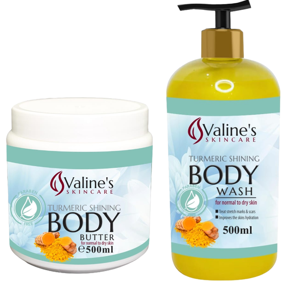 Valine's Skincare Turmeric Body Butter and Turmeric Body Wash