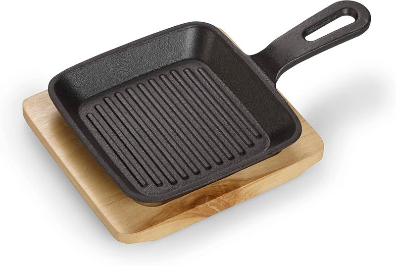 Andoora Cast Iron Non-Stick Grill Panteak Skillet Pan