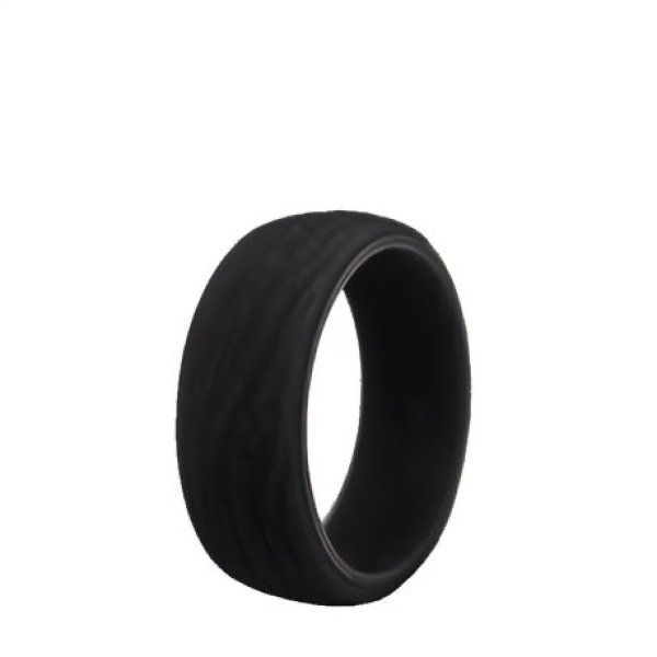 Ring Silicone Men Single - Bark Style - Black