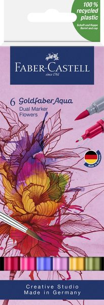 Goldfaber Aqua Dual Markers - Flowers 6's