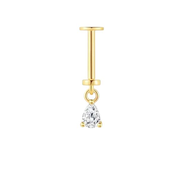 Luxury Sterling Silver Hidden Helix Piercing Jewelry - Gold