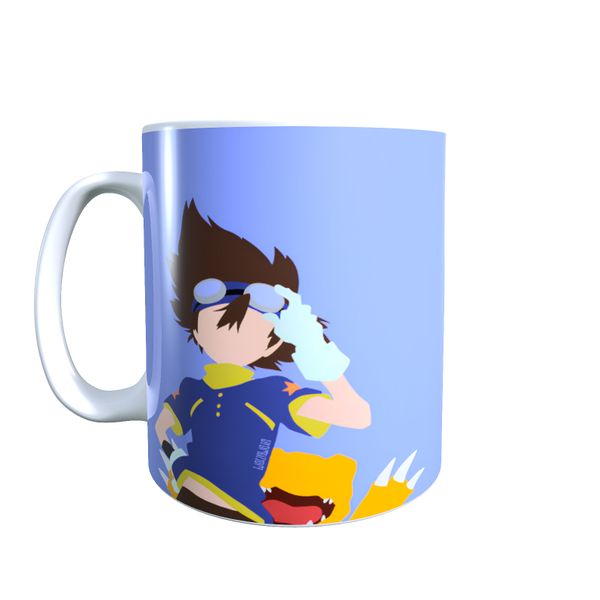Tai &amp; Agumon Minimal - Digimon Themed Coffee Mug