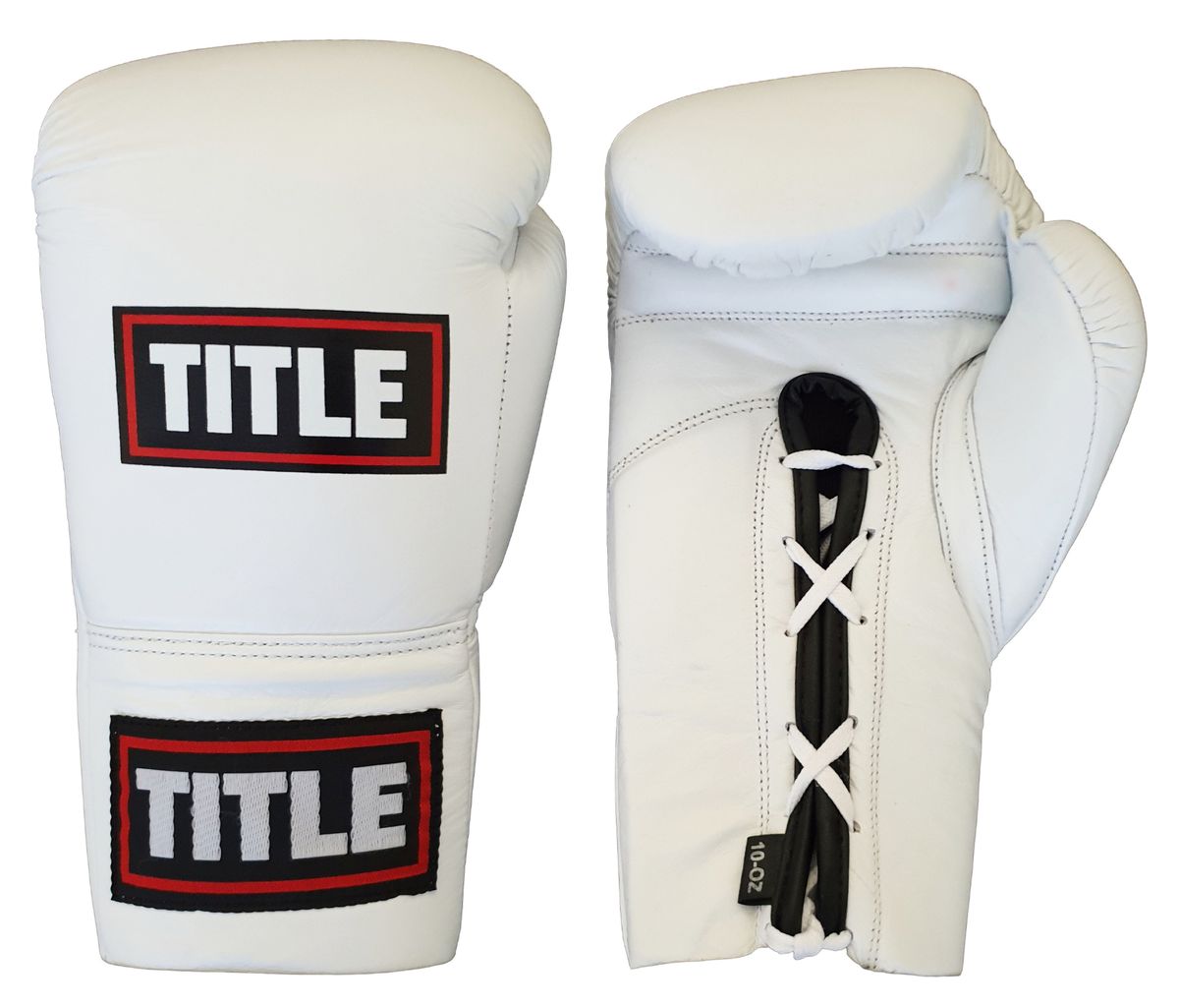 TITLE Pro Fight Leather Boxing Gloves - White