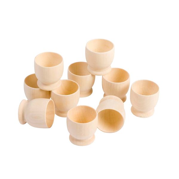 Anthony Peters Wooden Arts &amp; Crafts Egg Cups: 10 Pieces