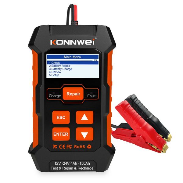 KONNWEI KW520 3-in-1 Battery Tester &amp; Charger