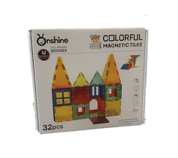Onshine Colorful Magnetic Tiles - 32 Piece Starter Set