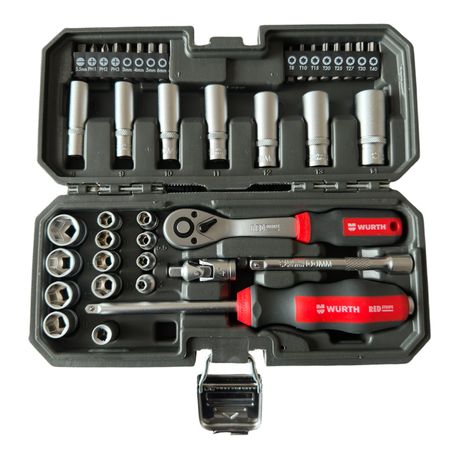 Wurth Redstripe 1/4 inch Socket Wrench Set Assortment 40-piece