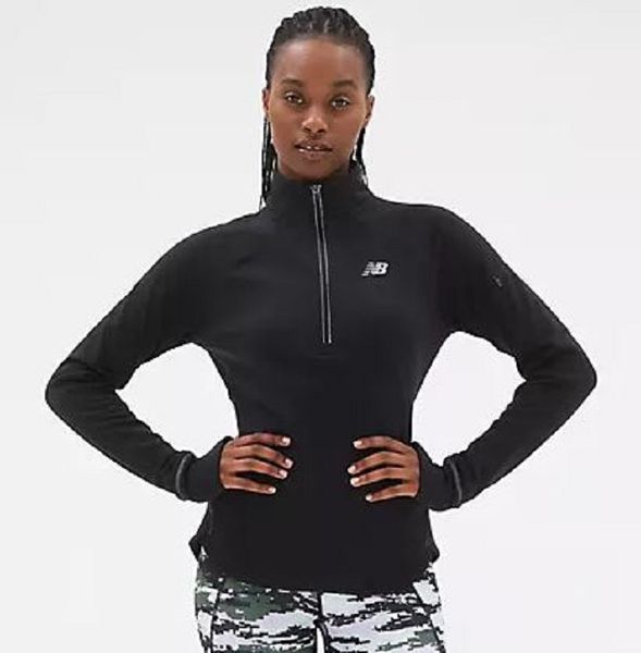 New Balance Women's Space Dye Quarter Zip - Black