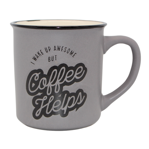 Manly / Just For Her Mug - Coffee Helps - Grey