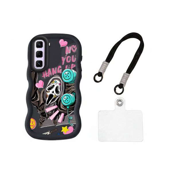 Phone Case With Funny Ghost And Lanyard Compatible With Infinix Hot 50 5G