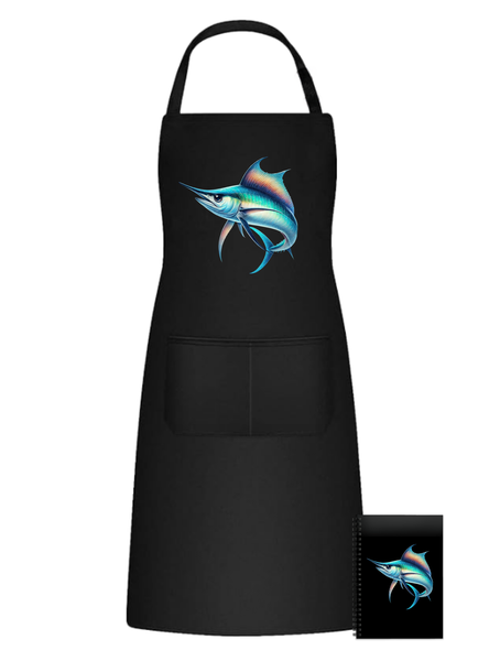 Marlin Kitchen/Braai Apron - Birthday Christmas Gift - Black
