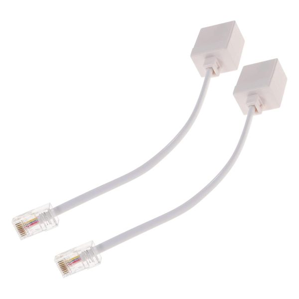 RJ11 to Ethernet Converter 8P4C to 6P4C Network Cable Connector