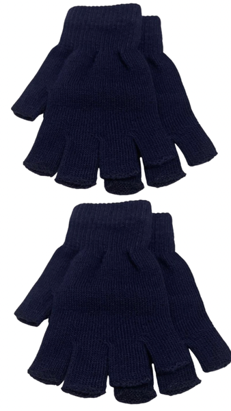 9T9 Store-Fingerless Gloves Set of 2 Pairs - Navy