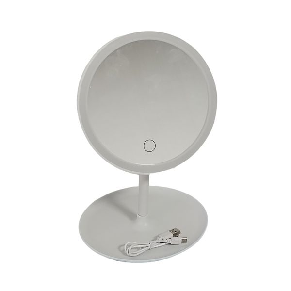 LED Desktop Vanity Makeup Mirror With Stand 3-Color Dimmable Lighting White