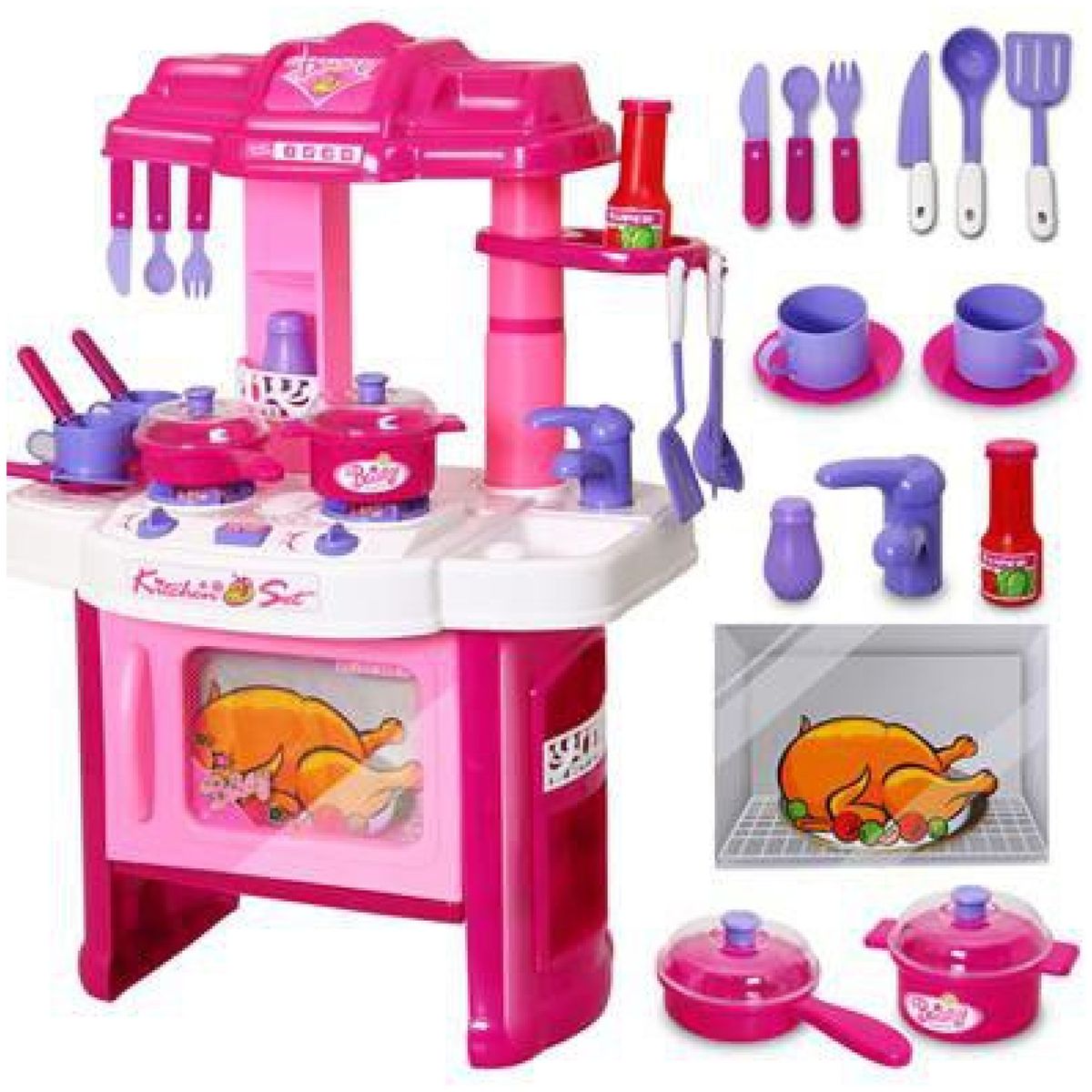 Kitchen Set with Lights & Sound Pink Shop Today. Get it Tomorrow