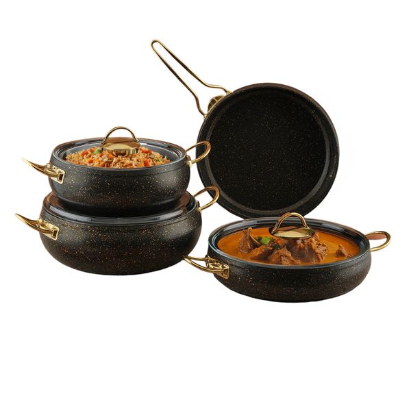 Leydi Granite Non-Stick 7 Piece Pot Set