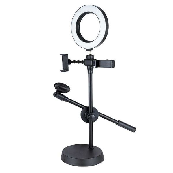 Optic 4 in 1 Mobile stand with light and Mic holder-Black