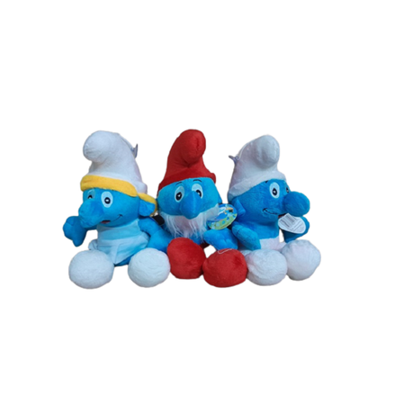 3 Pcs Clumsy Smurfette Papa Smurf Plushies Soft Toy Set Kids