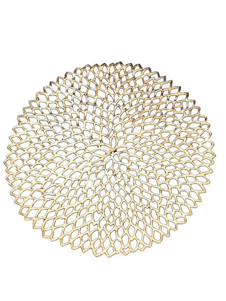 Placemat 6 Piece Set 37.5cm Flower Gold