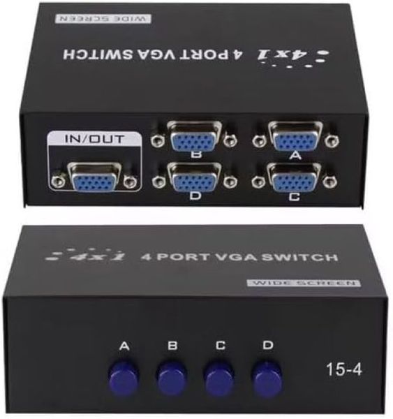 4x1-4 Port VGA Video switch for wide screen support up to 1920x1080/60Hz