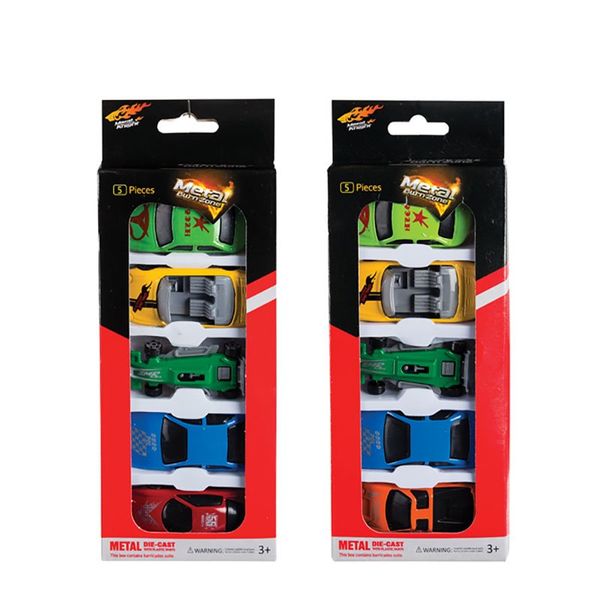 Bulk Pack x 4 Metal Die Cast Car Play Set - 5pcs Per Pack