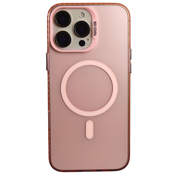 Phone Case with Mag Safe and Pink Lining Copmatible With Iphone 16 Pro Max - Clear Pink