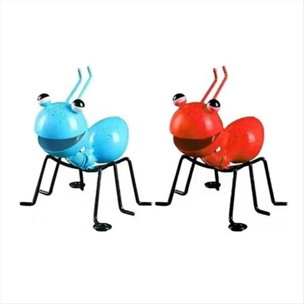 2 Pcs Garden Ant Art Ornaments Metal Ant Wall Hanging Decoration