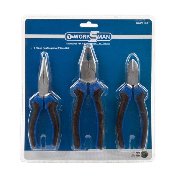 Worksman Professional Pliers Set 3 Piece