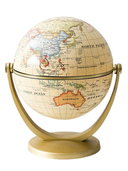 Vintage-Style Decorative Mini World Globe - Desk and Home Décor Ornament