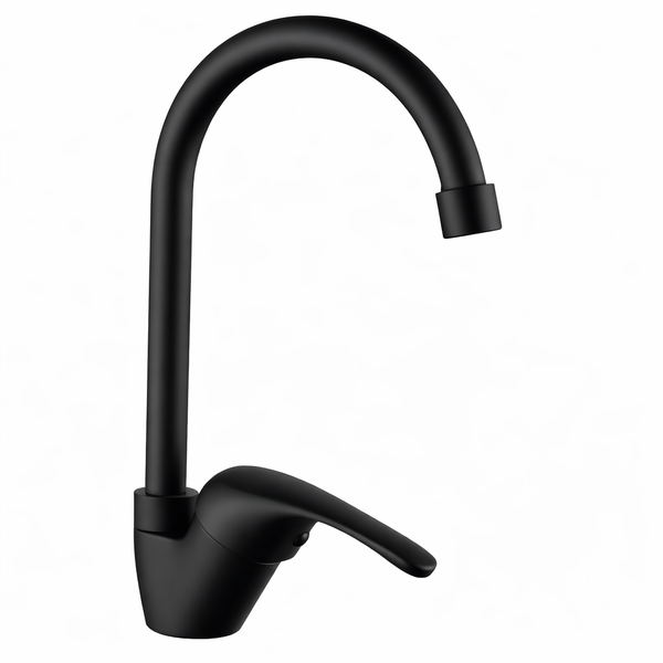 Relish Swan Neck Sink Mixer - Matte Black Single Lever Kitchen Tap