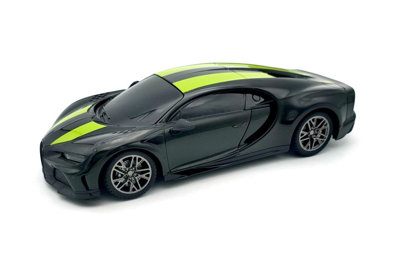 RW Toys 1/24 R/C Bugatti Chiron - Black/Green (20cm Long)